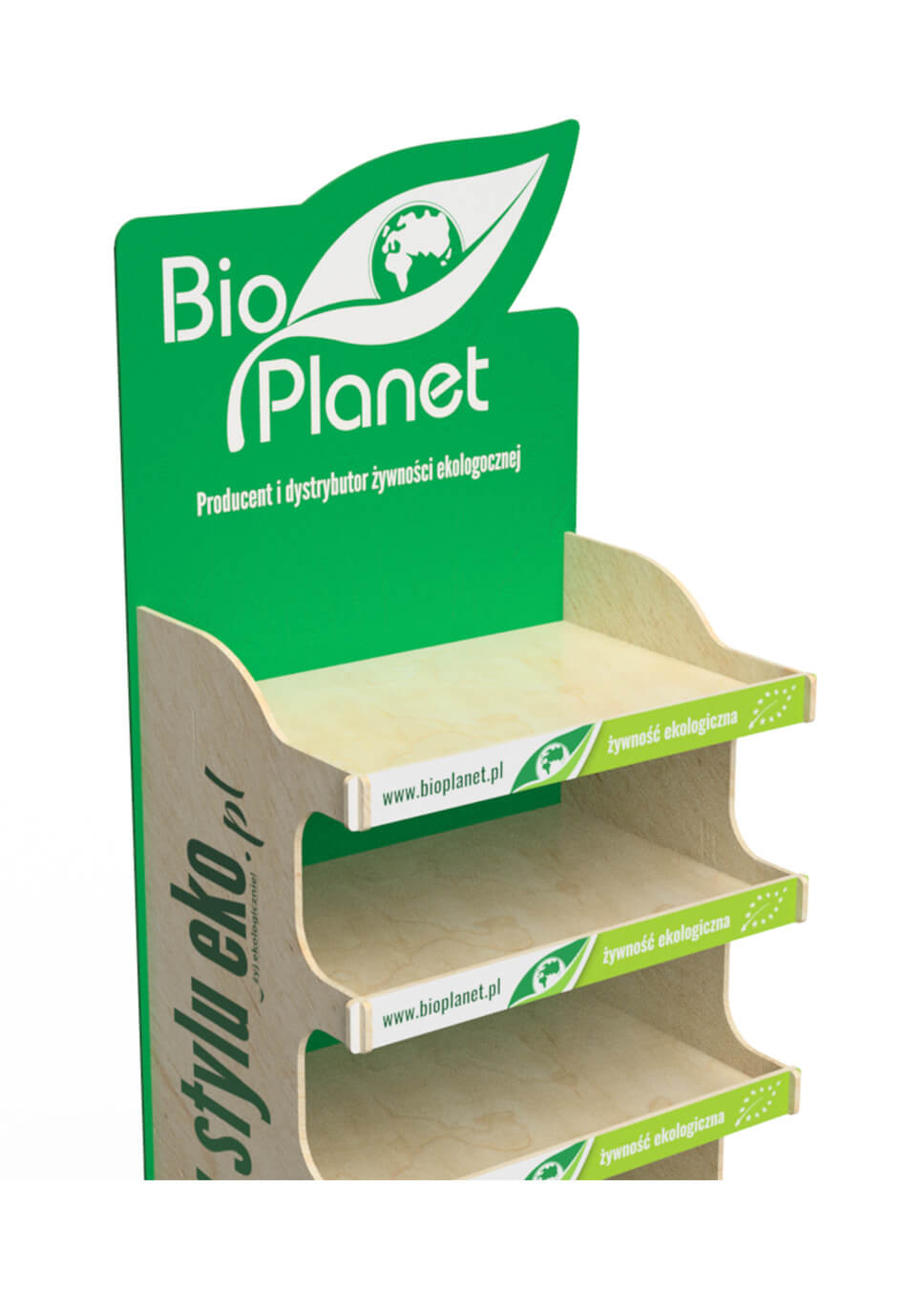 Ekspozytor na ekologiczne produkty spożywcze Bio Planet - przykład 480